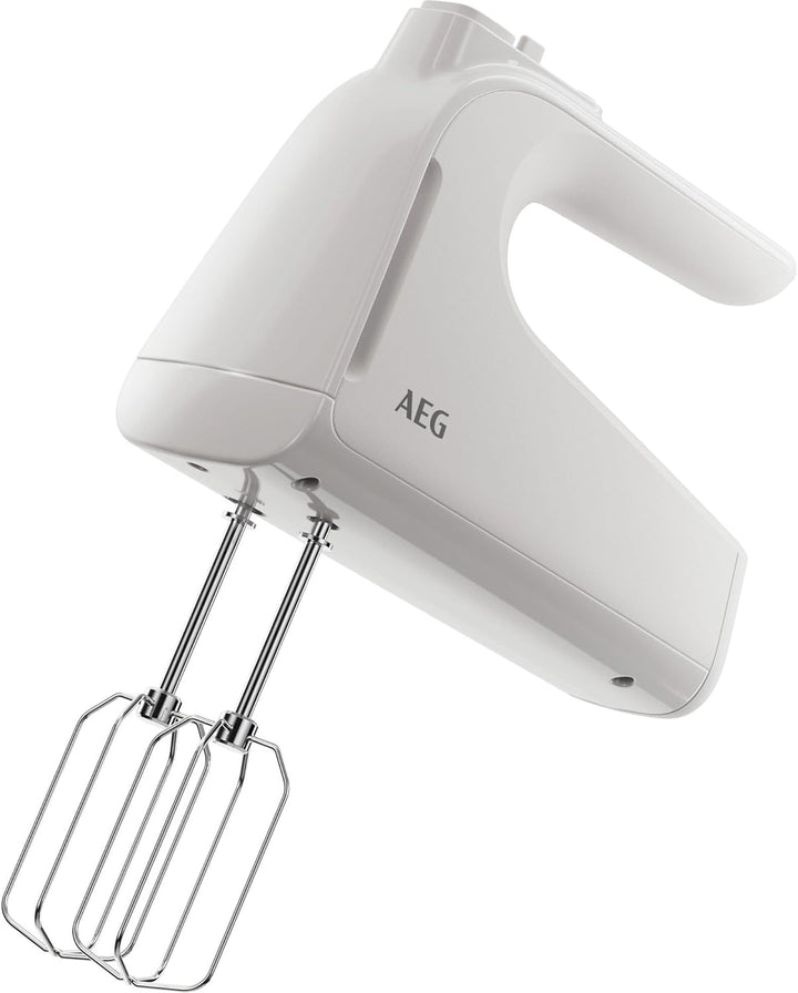 AEG Handmixer mit Rührbesen, AHM4W, 500 W, 5 Geschwindigkeiten, Turbo-Funktion, ideal zum Mixen, Kne