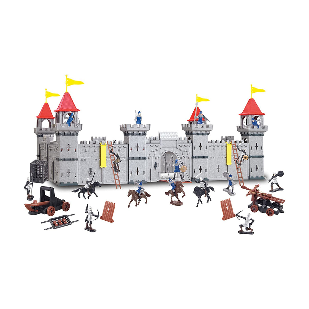 TikTakToo Grosse Ritterburg Spielset mit Figuren, Pferden & Katapulten – Mittelalter Burg mit Zubehö