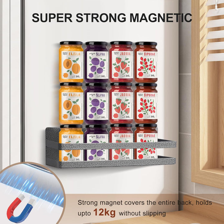 Uten Magnetisches Gewürzregal, 2 Pack Magnetisches Regal Gewürzregal, Abnehmbares Magnetisches Kühls