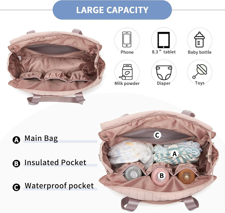 Miss Lulu Wickeltasche für Kinderwagen Wasserdichte Multifunktionale Babytasche mit Kinderwagenhaken
