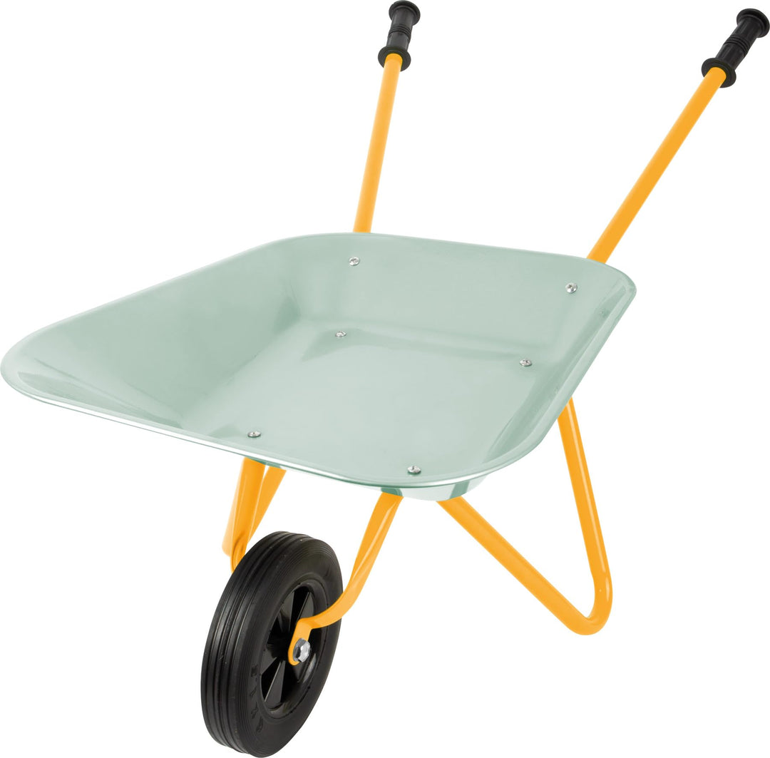 Small Foot Schubkarre „Tiny Garden“ aus Metall, kindgerechtes Outdoor-Spielzeug, Gartenspielzeug für