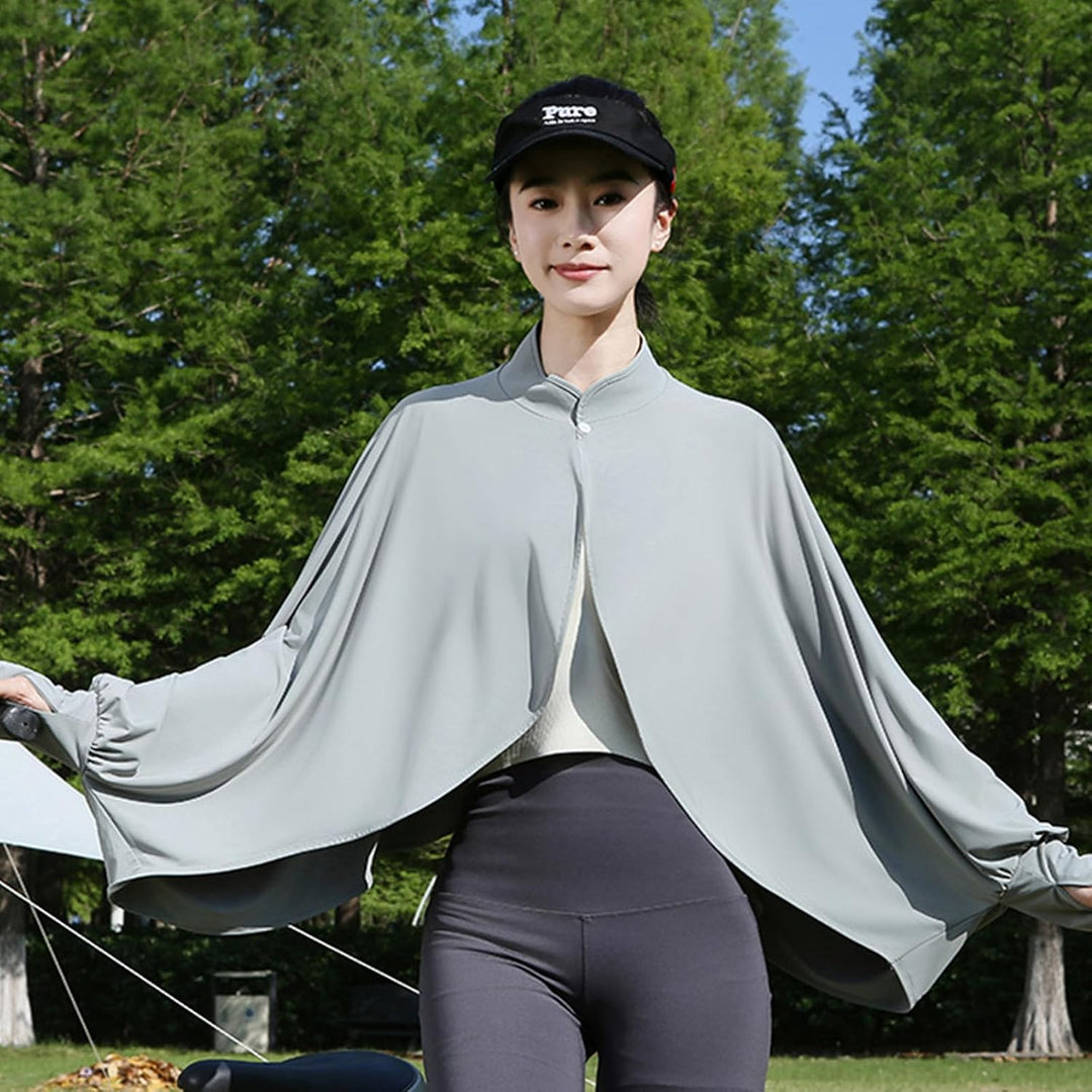 Elegtiskas Kühlender Damen-Umhang mit UV-Schutz, atmungsaktiv, mit Ärmeln, für Outdoor-Sportarten Gr