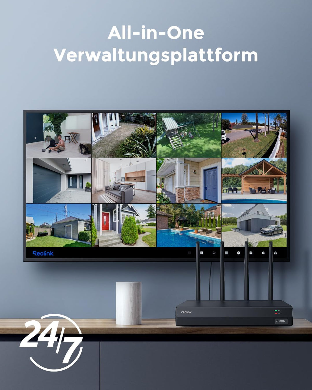 Reolink 4K 8MP Wi-Fi 6 PTZ Überwachungskamera Aussen mit Dual-Objektiv, Auto-Tracking-Zoom, 30m Farb