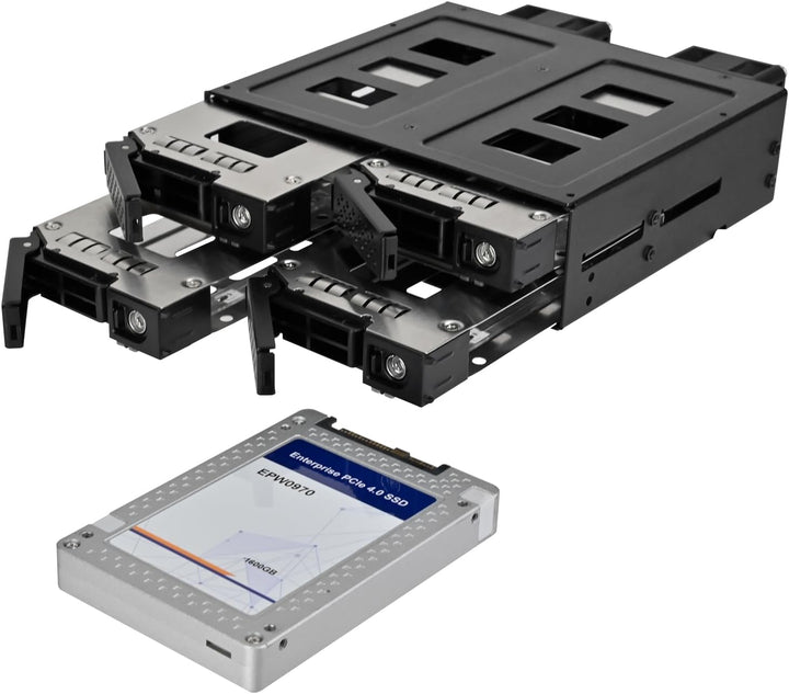 SilverStone Technology SST-FS204B-US - Adapterkäfig für einzelne 5,25-Zoll-Geräteschächte für Vier U
