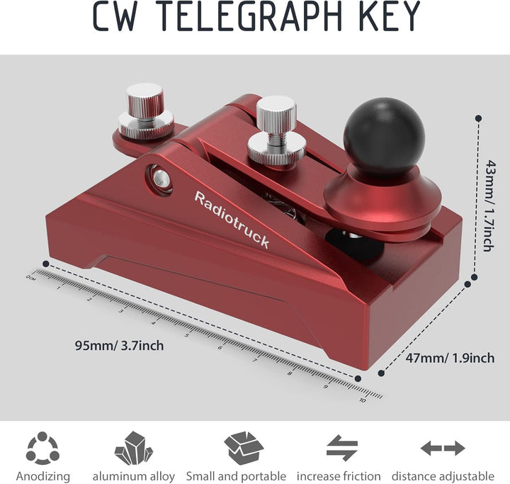 CW Telegrafieschlüssel Auto-Morse – Funk-HAM-Send-Telegrammschlüssel, CyberTruck-Form, Lambisch, Ein