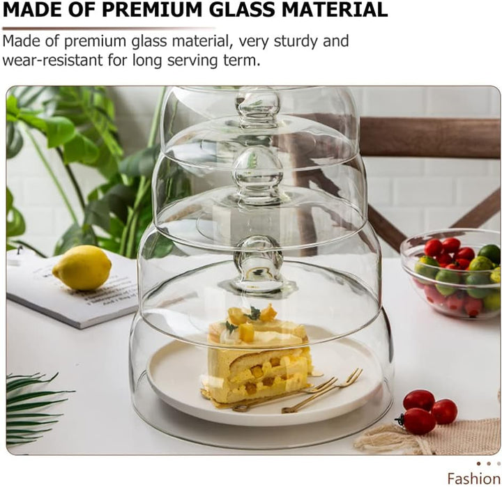 Yardwe Kuchen Glocke Glas Transparent Glasglocke Käseglocke Käse Torten Kuchen Glashaube Tortenglock