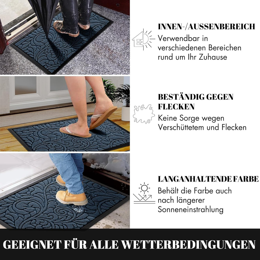 Yimobra Fussmatten - Innen und Aussen, Waschbar Fussmatte, Rutschfester Schmutzfänger Teppich für Ei