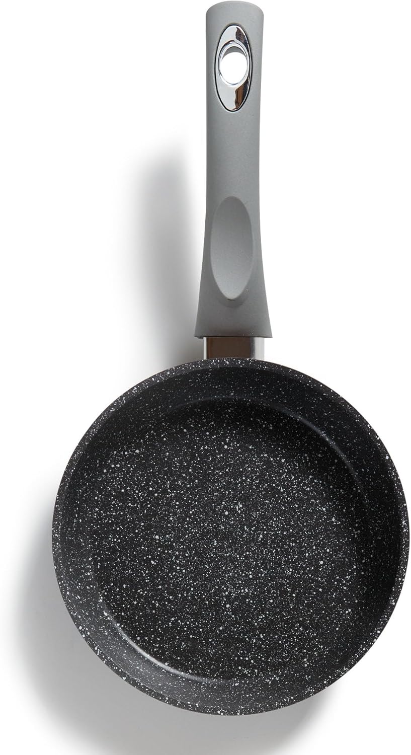 STONELINE Gourmundo Bratpfanne, 18 cm, antihaftbeschichtete Pfanne mit echten Steinpartikeln, alle H