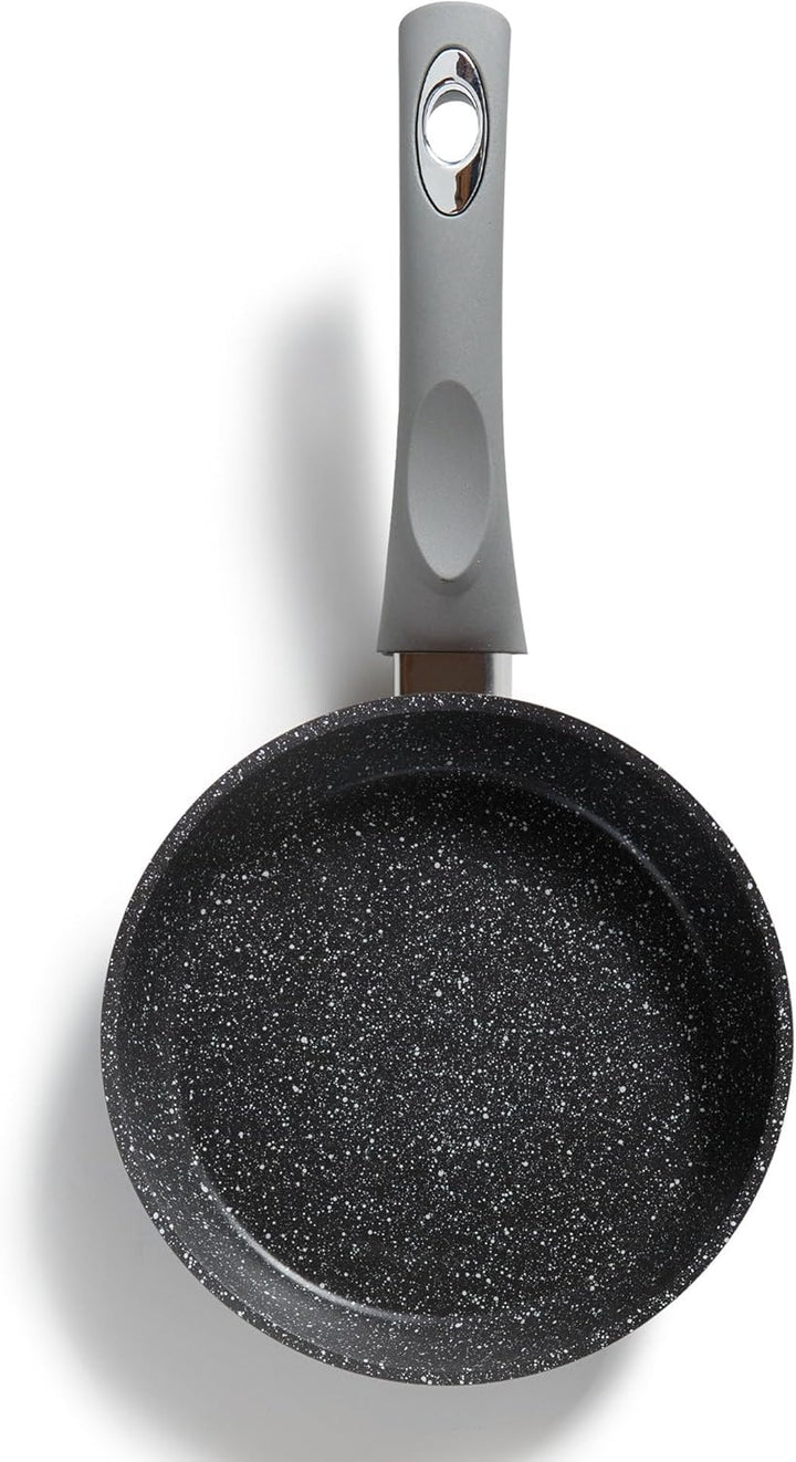 STONELINE Gourmundo Bratpfanne, 18 cm, antihaftbeschichtete Pfanne mit echten Steinpartikeln, alle H