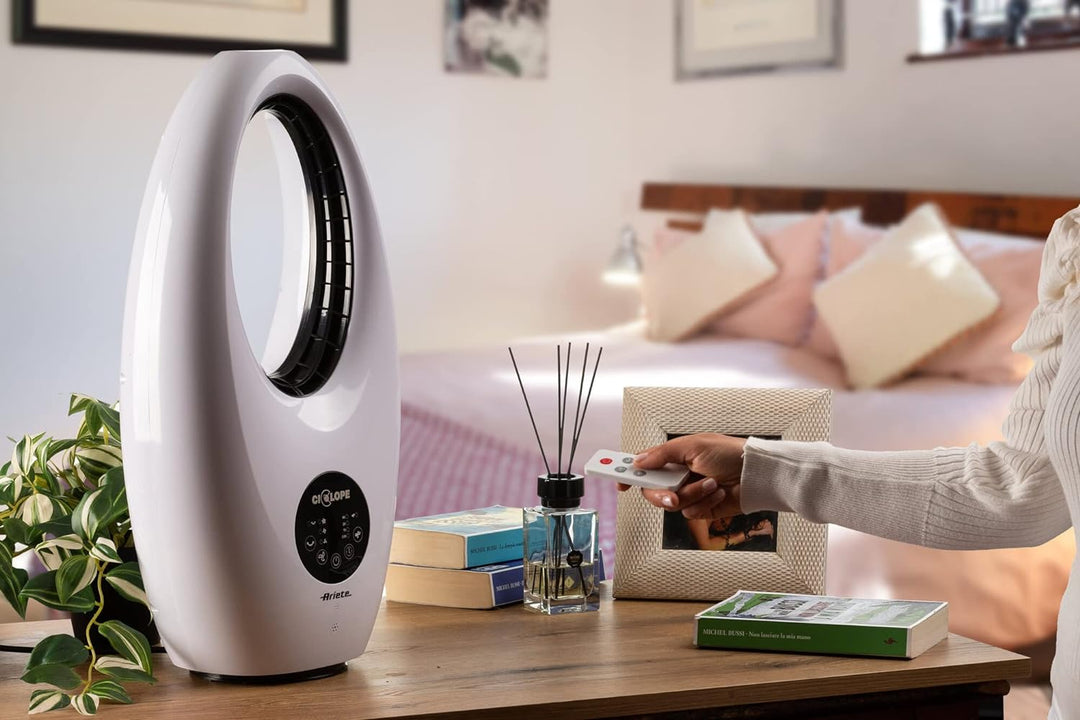 Ariete 803 Digitaler Ventilator, ohne Klingen, 60 W, Tisch, geräuschlos, Oszillationsfunktion, Timer