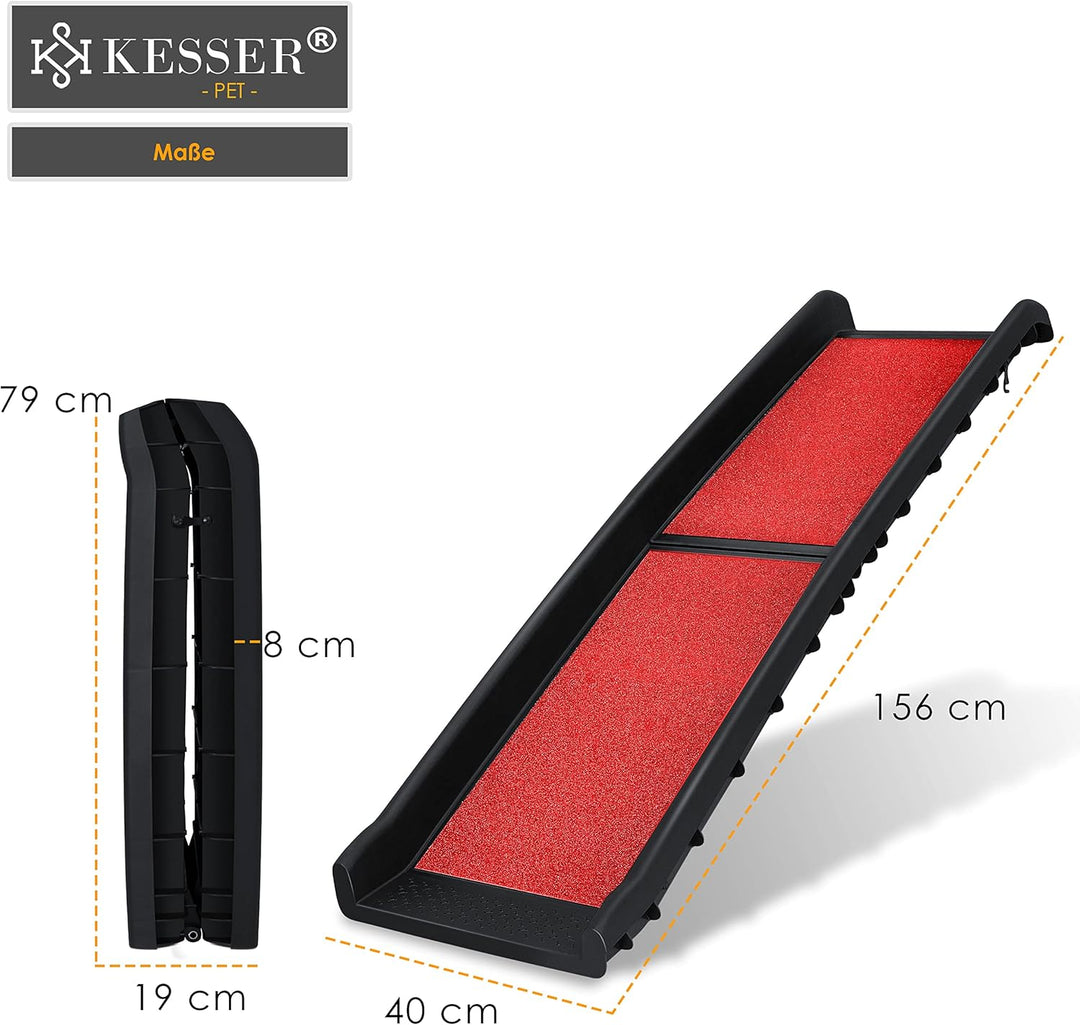 KESSER® Hunderampe klappbar Hundetreppe Hundeautorampe Auto Kofferraumrampe für Haustiere Einstiegsh