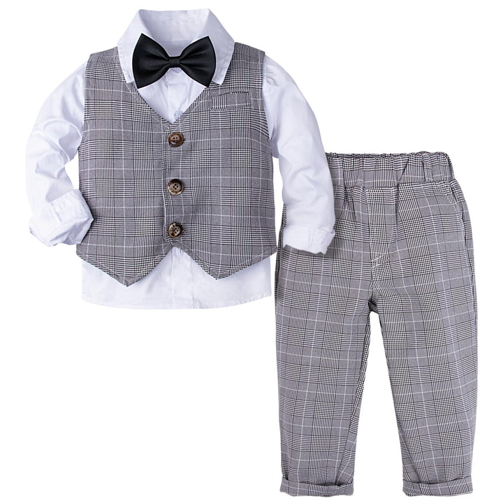 mintgreen Baby Anzug Junge, 3 Stück Gestreift Outfit Hochzeit Gentleman Kleiderset Lange Ärmel Hemd