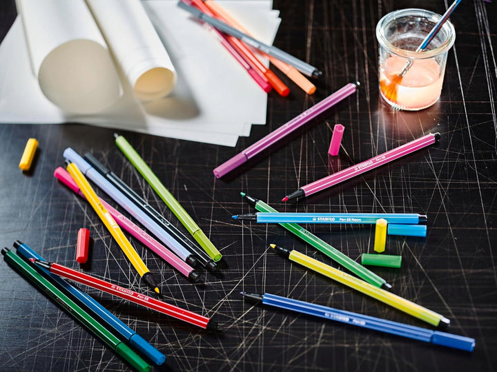 STABILO Premium-Filzstift Pen 68 - ARTY - 18er Pack - mit 18 verschiedenen Farben, 18er Pack