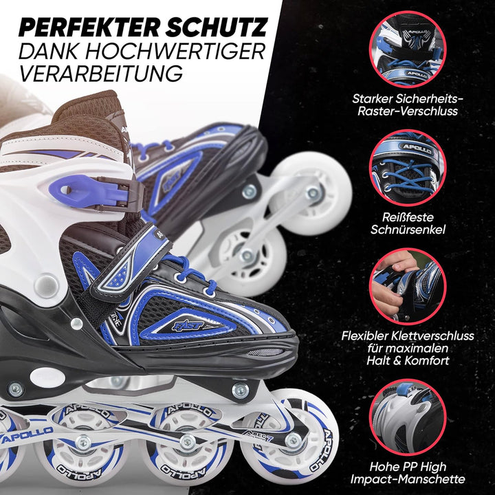 Apollo Super Blades, grössenverstellbare Inline Skates für Damen und Kinder, Inliner für Erwachsene,