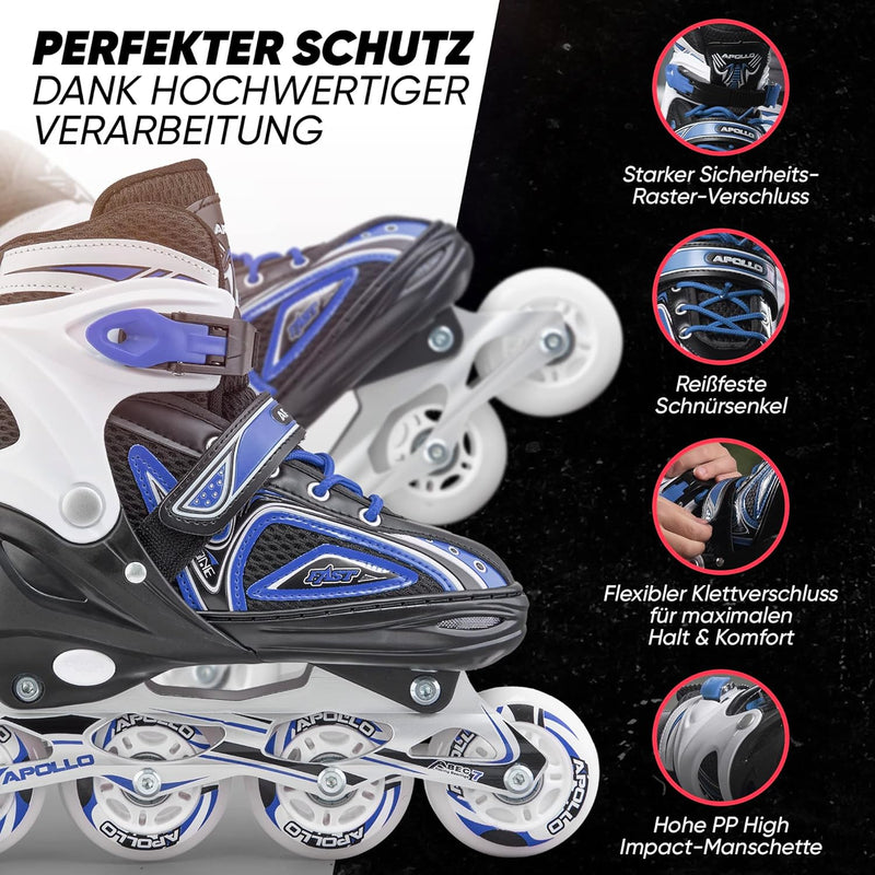 Apollo Super Blades, grössenverstellbare Inline Skates für Damen und Kinder, Inliner für Erwachsene,