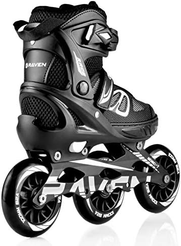 RAVEN Inlineskates Inliner optional als 2in1 Advance Big Wheels verstellbar Schwarz 35-39, Schwarz 3