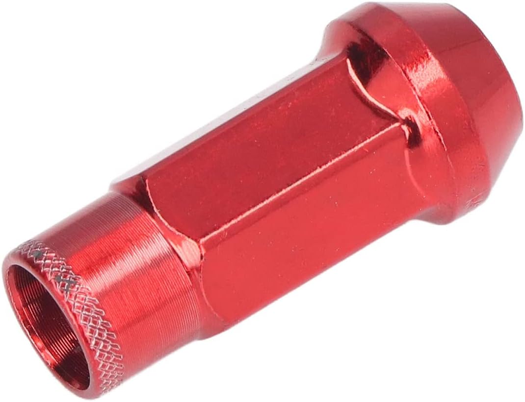 Fydun Radmuttern, Universal 20 STK M12x1,25 Metall Radmuttern Mit Schlüsselhülse(Rot), Rot