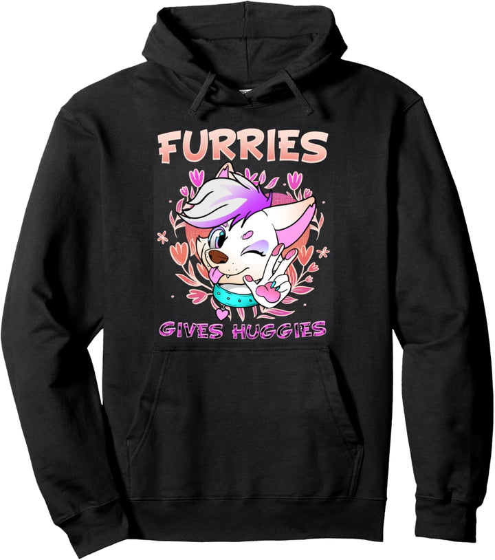 Furries Give Huggies I Cute Cosplay Furry Fandom Pullover Hoodie
