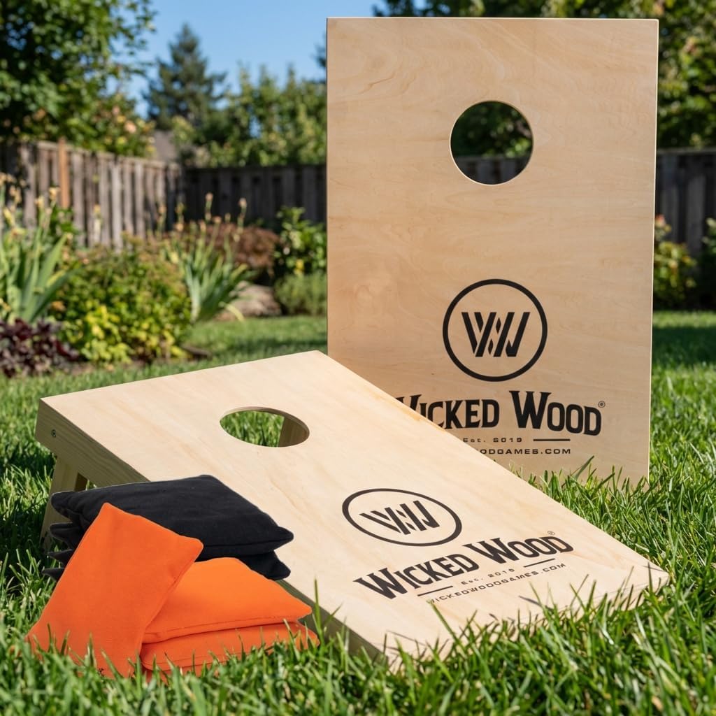 Offizielles Cornhole Set 90x60cm - 2x4 Cornhole Säckchen - EIN offiziell ACL-lizensiertes Set of Cor