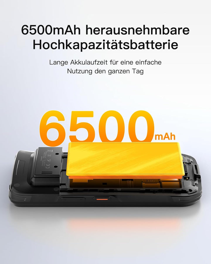 Inateck Android 12 Barcode Scanner PDA, 6" Full-Touchscreen, Mobiler Computer Handheld, 1D/2D/QR, Ze