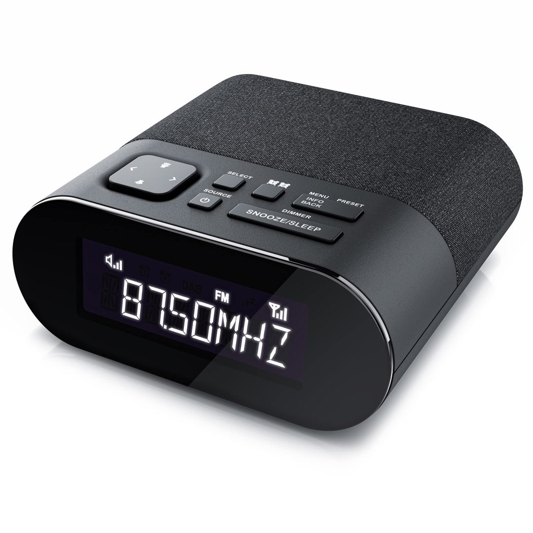 CSL - DAB+ Radiowecker DAB, UKW, Uhrenradio, Wecker mit Zwei einstellbaren Weckzeiten, Snooze-Funkti