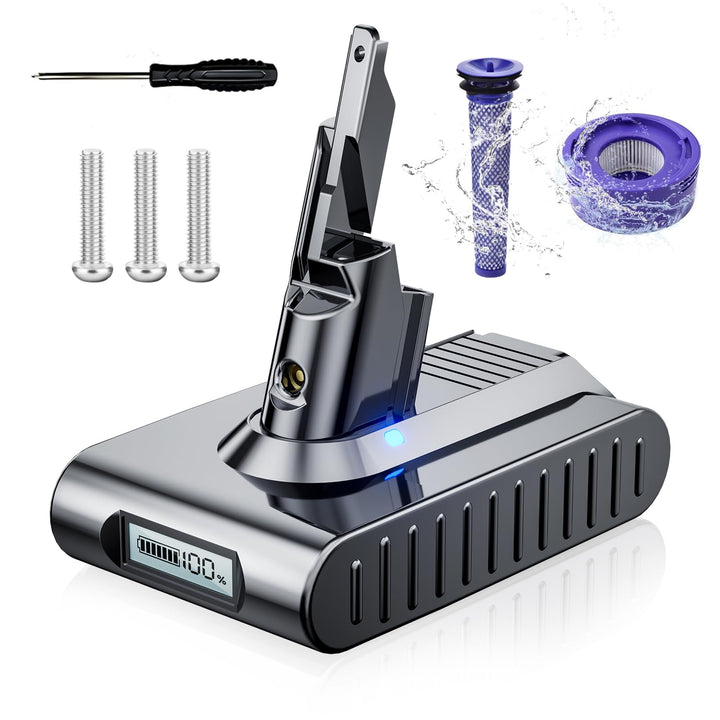 V7 Akku für Dyson V7 SV11 225403, Ersatzakku integriertes LCD Display | Ersatzakku Kompatibel mit Dy