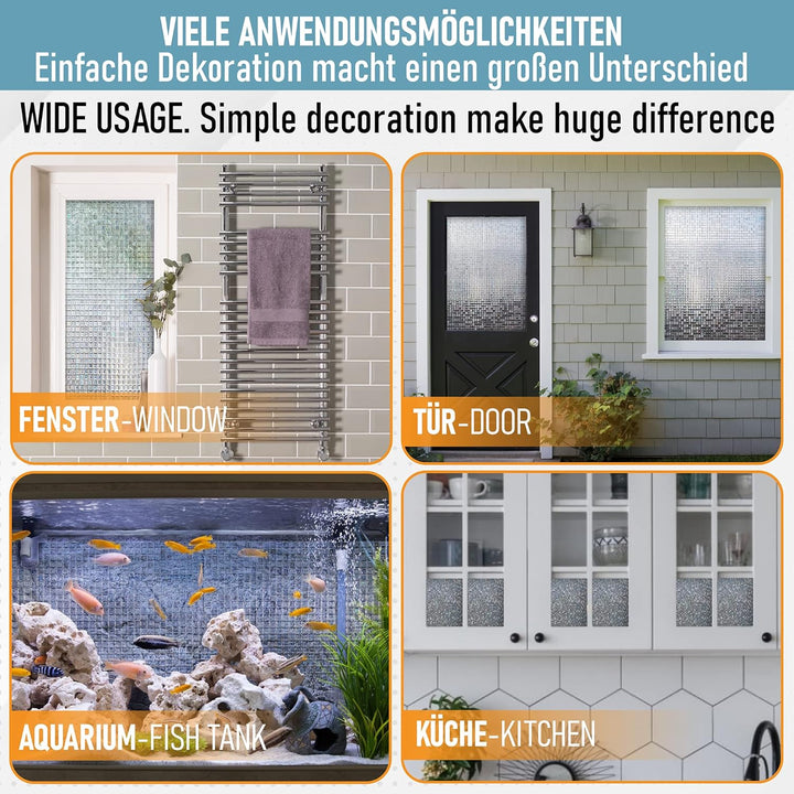 WindowShield® Fensterfolie Blickdicht mit Mosaikmuster | Video-Anleitung | Sichtschutz Fenster | sel