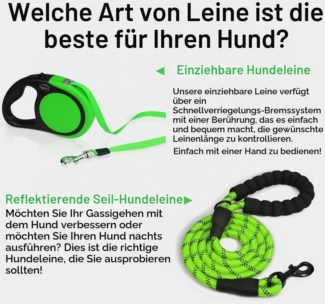 Taglory Hundeleine Rollleinen für Kleine und Mittelgrosse Hunde bis 20kg, Hundeleine Ausziehbar mit