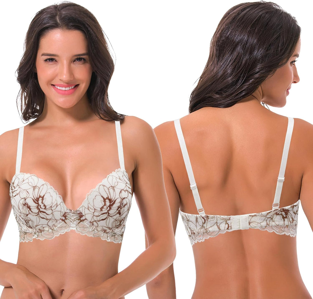 Curve Muse Damen Bügel Übergrösse Hochdrücken Fügen Sie 1 und eine halbe Tasse Spitzen-BHS hinzu 110