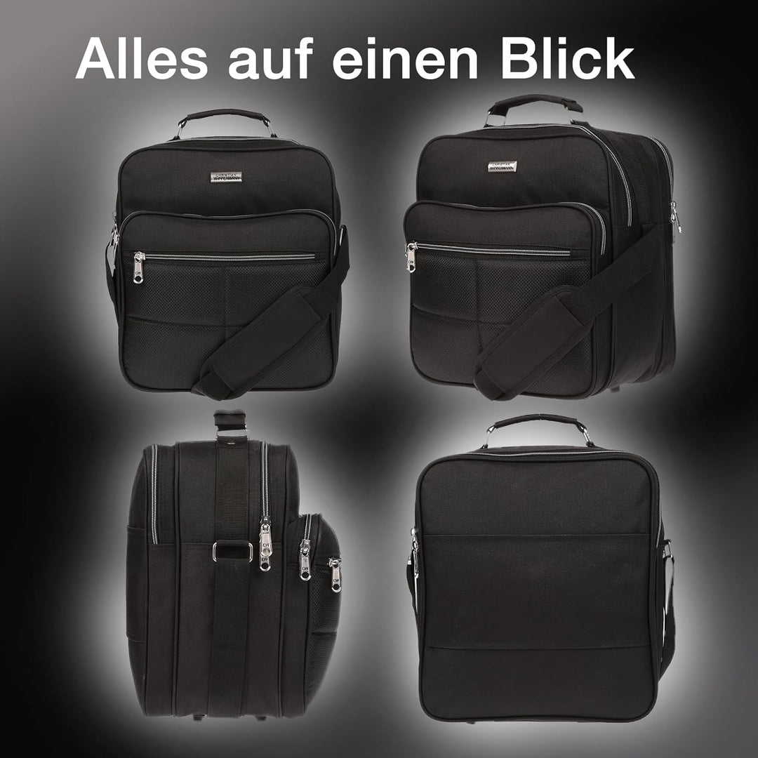 Christian Wippermann Flugbegleiter Umhängetasche Bag Arbeitstasche Herrentasche im Quer oder Hochfor