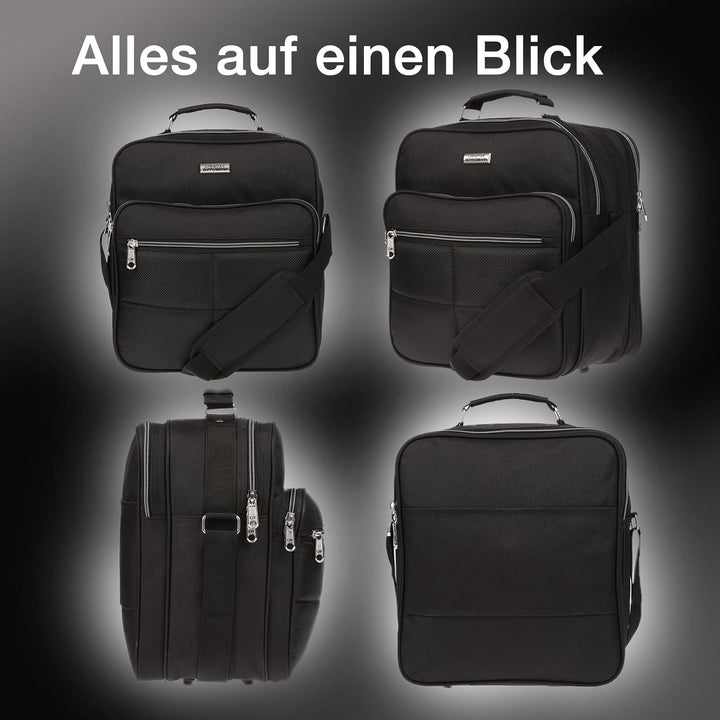 Christian Wippermann Flugbegleiter Umhängetasche Bag Arbeitstasche Herrentasche im Quer oder Hochfor