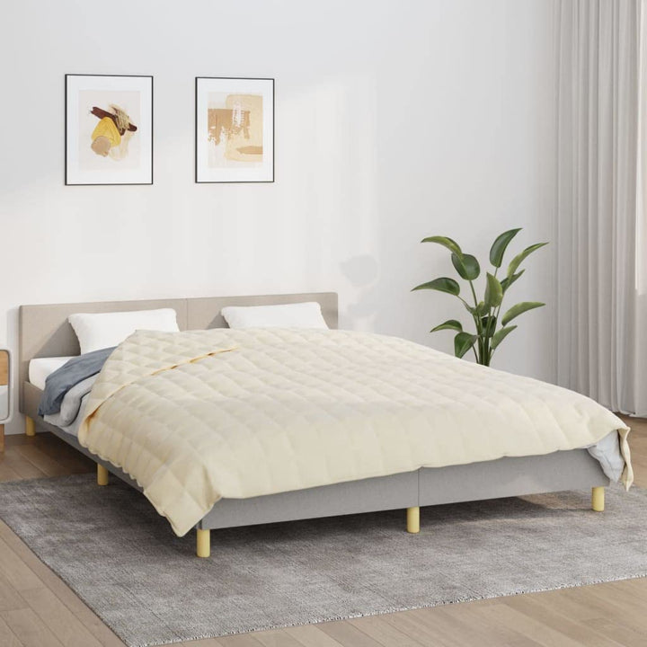 Homgoday Gewichtete Decke Creme hell 200 x 225 cm 13 kg Stoff, Möbel warme und bequeme Decke, hochwe