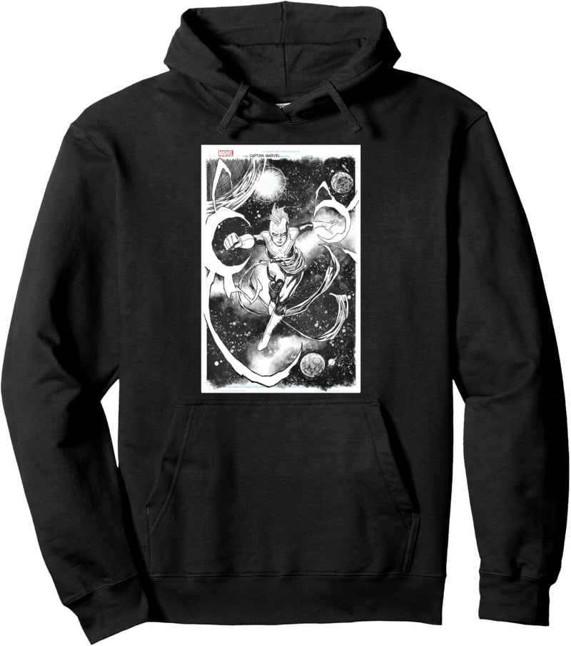 Marvel Captain Marvel Comic Cover Sketch Pullover Hoodie