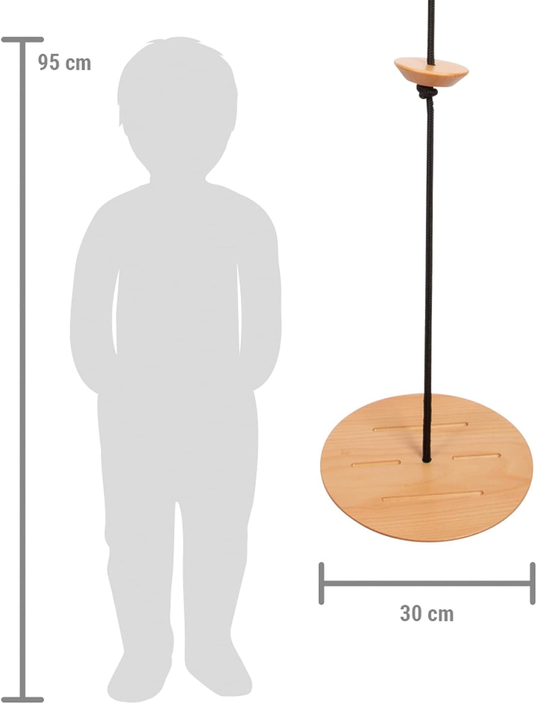 small foot Tellerschaukel mit Kletterseil „Black Line“, Kletterschaukel für Kinder und Erwachsene, a