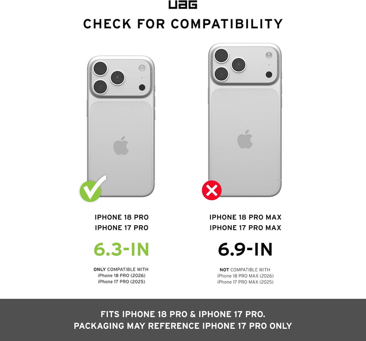 URBAN ARMOR GEAR Dot Case Apple iPhone 17 Pro Hülle (Magnetring, Abgeflachte Ecken, Wireless Chargin