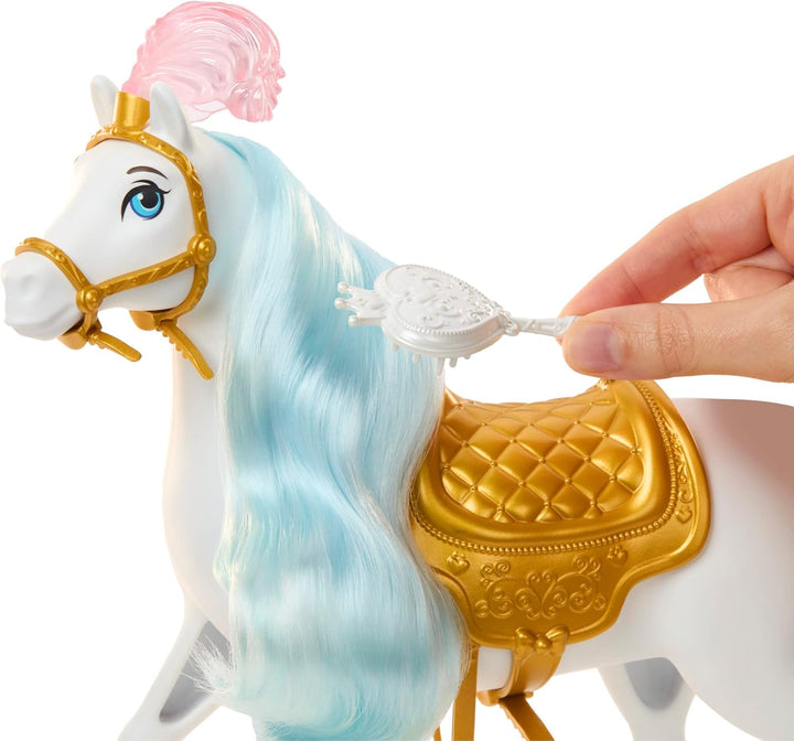 DISNEY Cinderella - Gesattelt und bereit für den Ball, bewegliche Knie und Styling-Zubehör für Pferd
