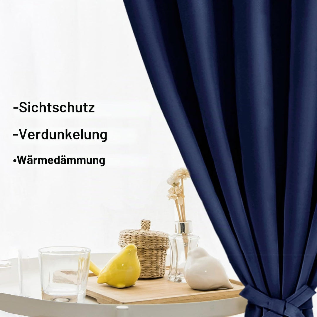 XWZO Blickdichte Vorhänge Verdunklungsvorhänge mit Ösen 2 Stücke Gardienen mit Raffhalter Lichtundur