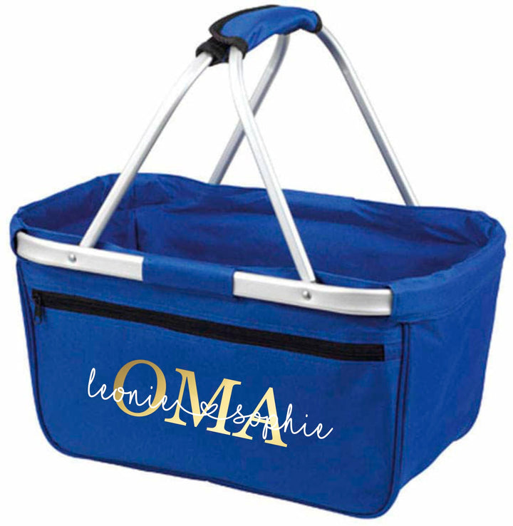 Einkaufskorb Oma - Personalisiert mit Name - Einkaufstasche faltbar Tragekorb mit Aufdruck - 45 x 25