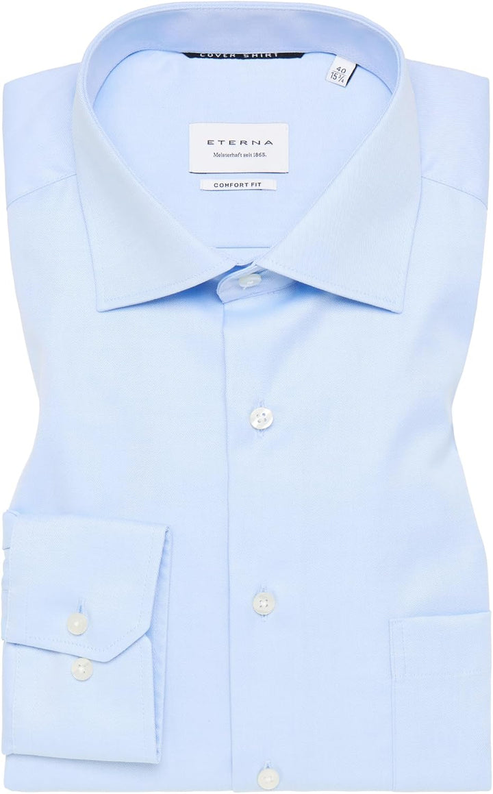 ETERNA Male Cover Shirt Comfort FIT 38 Blau, 38 Blau