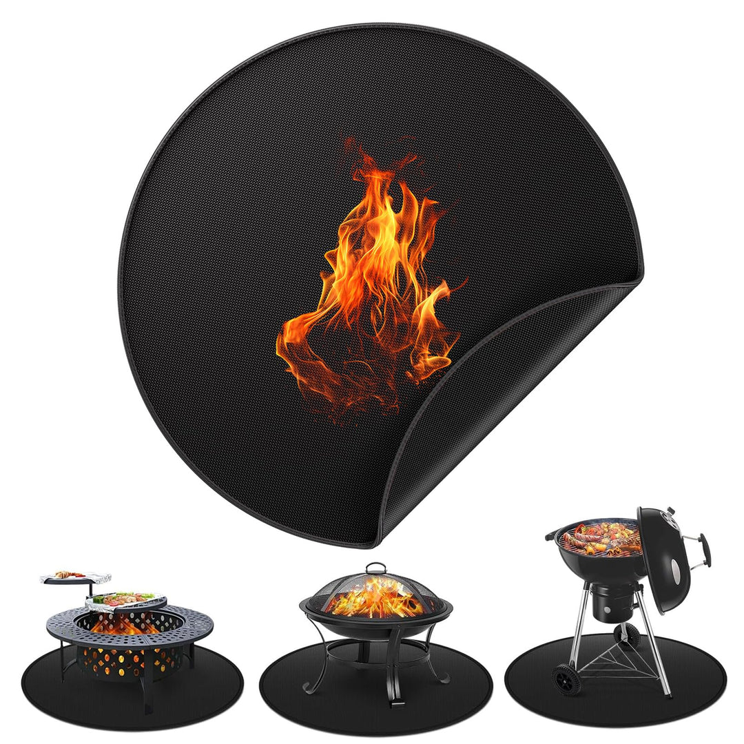 Rund Feuerfeste Unterlage, ZoneYan Feuerfeste Matte für Grill, 90cm/36″, Feuerstellenmatte, Brandsch