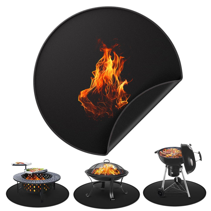 Rund Feuerfeste Unterlage, ZoneYan Feuerfeste Matte für Grill, 90cm/36″, Feuerstellenmatte, Brandsch