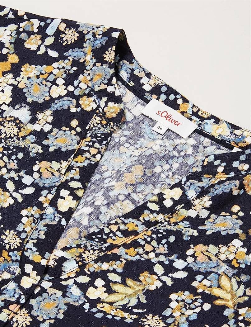s.Oliver Damen Bluse Langarm 34 Blau, 34 Blau