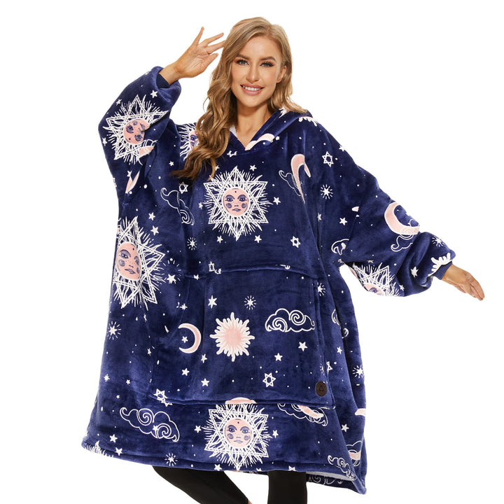 THREE POODLE Decken Hoodie, Oversize Hoodie Decken Pullover Kuschelpullover für Damen Herren Kinder,
