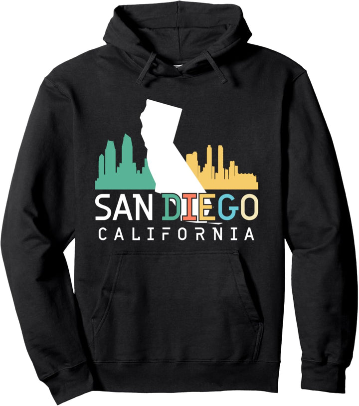 San Diego CA Palmen California Souvenir Retro Vintage Pullover Hoodie