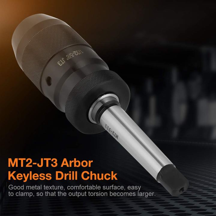 Keyless Drill Chuck Bit, 1-16 mm Kapazität Selbstspannender Keyless Lathe Drill Chuck mit MT2-JT3 Ta