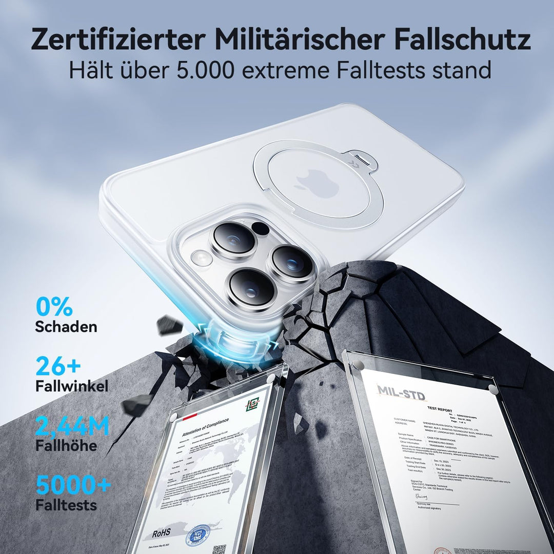 CASEKOO 360° MagicStand (Pro-Version) für iPhone 14 Pro Hülle für MagSafe [Unsichtbarer Ständer] [Mi