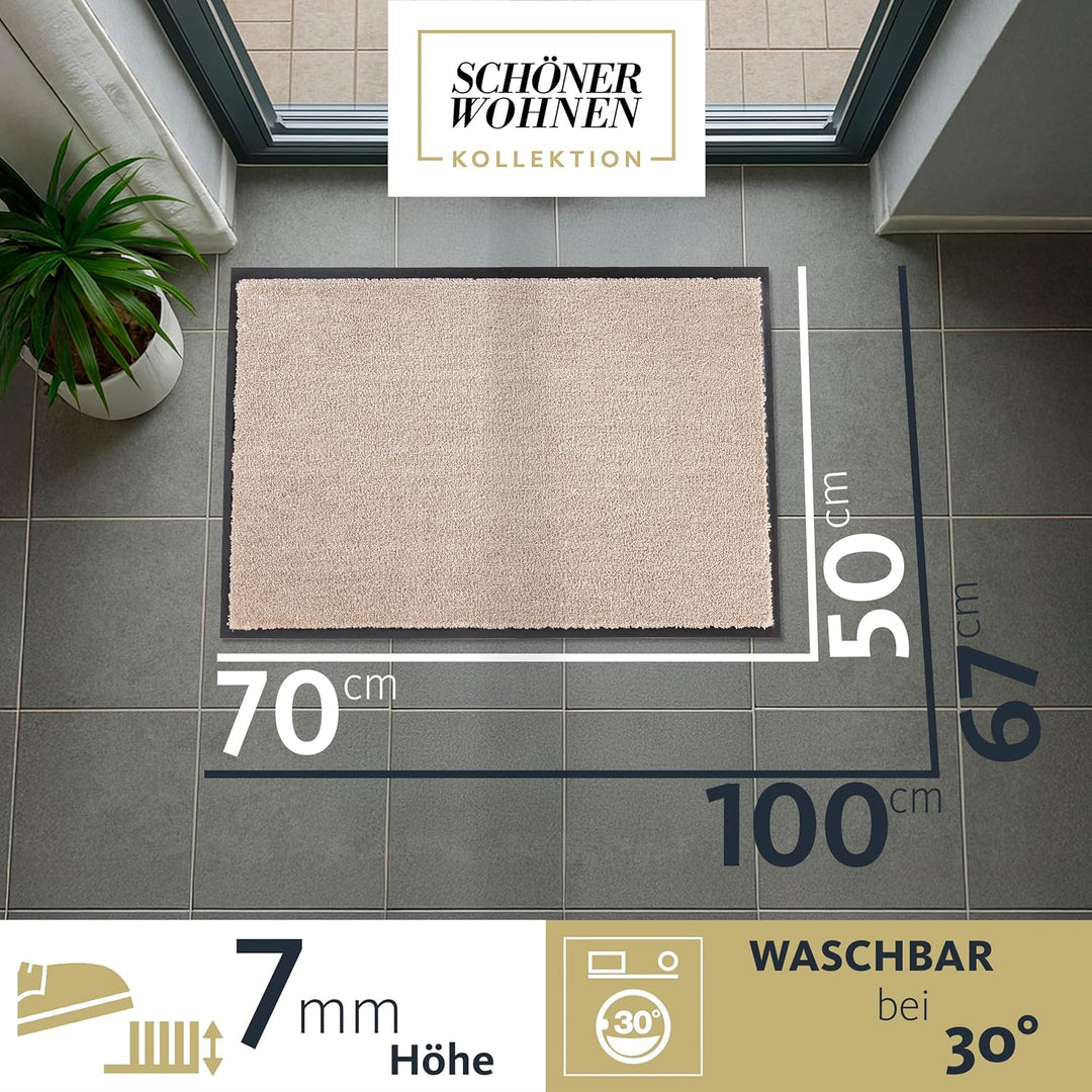 Schöner Wohnen Kollektion strapazierfähige Schmutzfangmatte Miami – getuftete Fussmatte 50x70 cm in