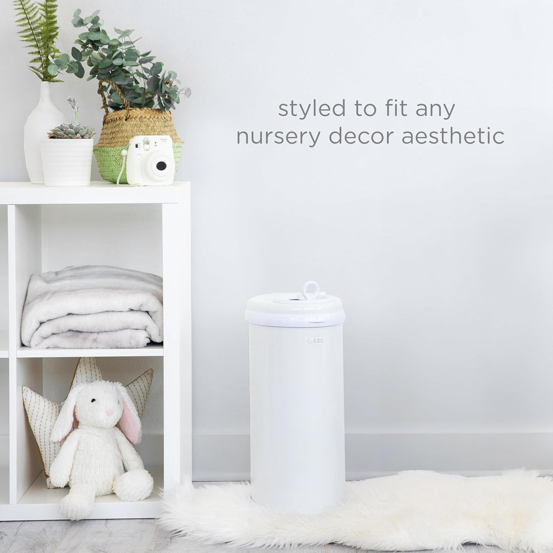 Ubbi Edelstahl Windeleimer, Weiss White, White