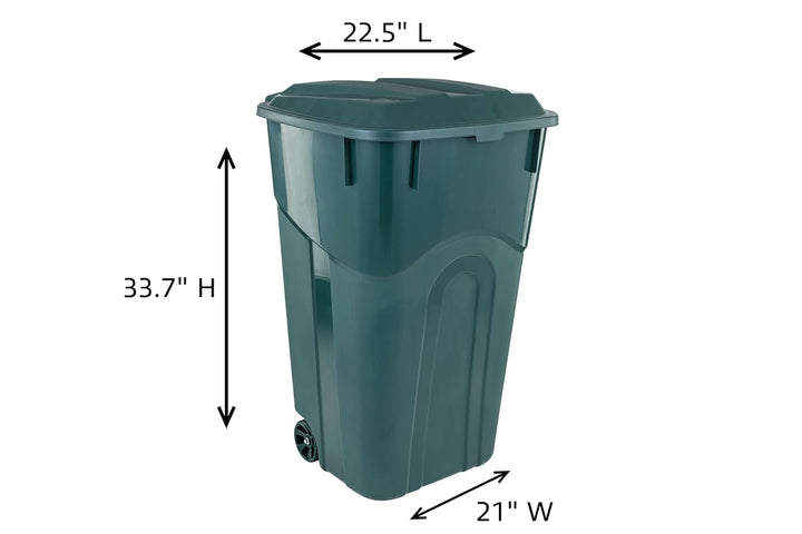 United Solutions ECOSolutions Mülleimer mit Rädern, 32 Gallonen, ECO Grün, 2 Stück