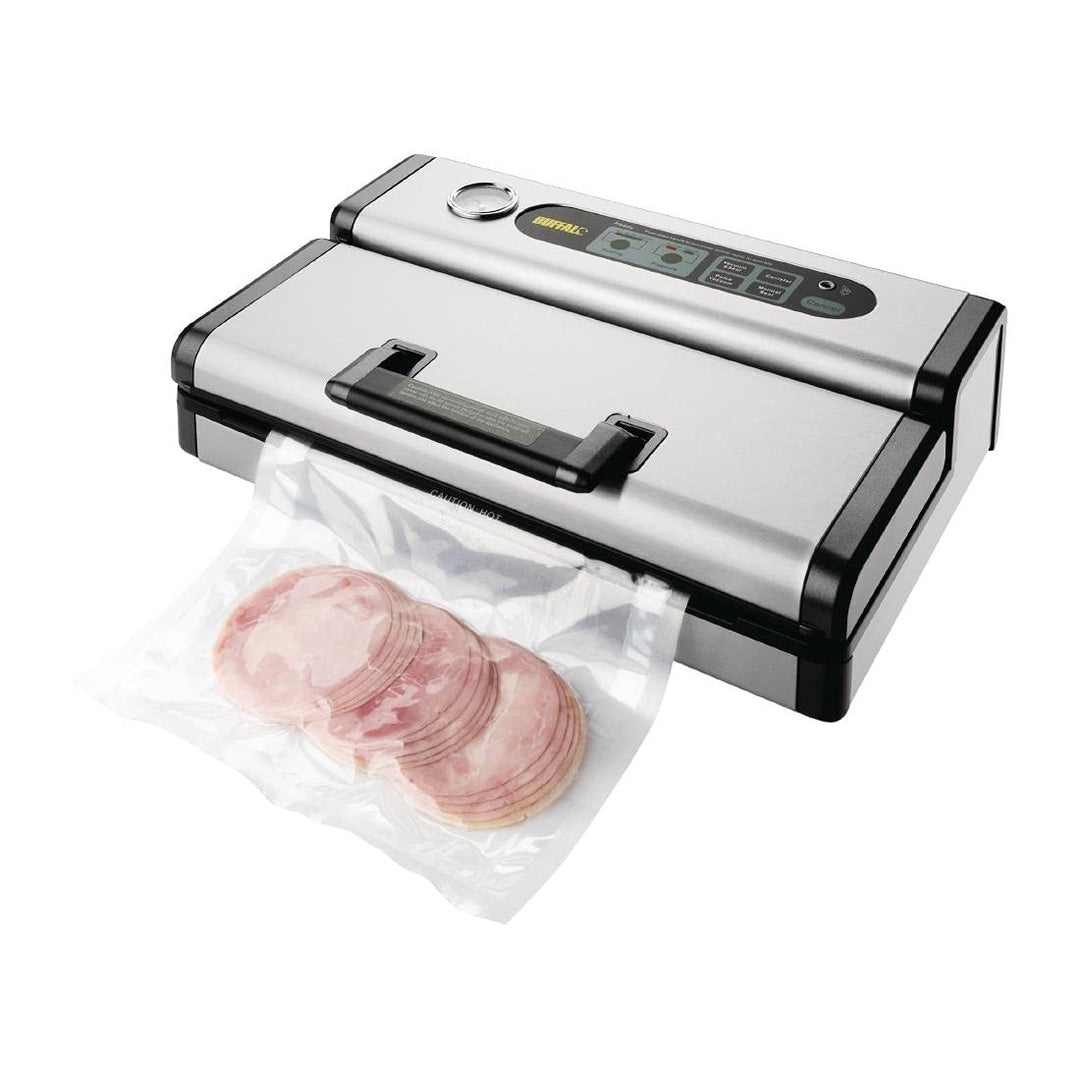 Buffalo 130 W tragbare Vakuumiermaschine 300 mm, Schwarz & Edelstahl, Versiegelungsbreite: 300 mm, e